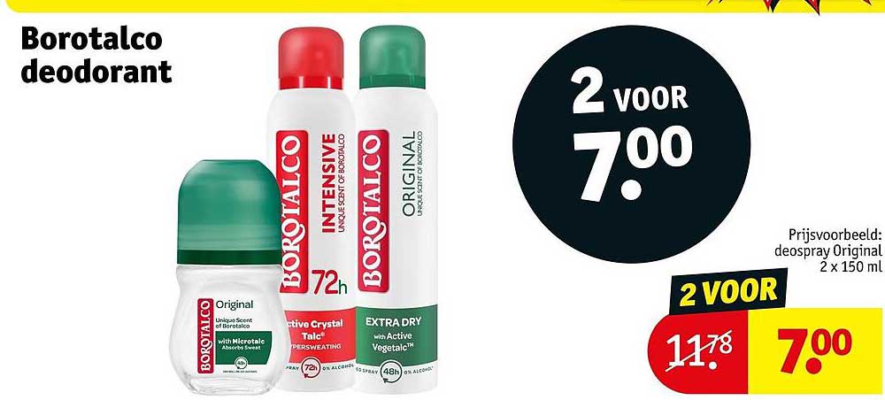 Borotalco deodorant 2 voor 7.00