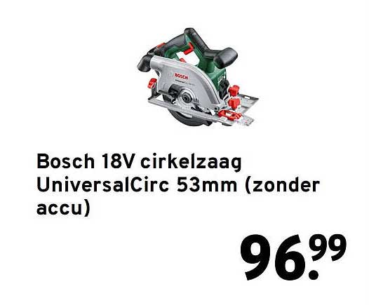 Bosch 18V cirkelzaag UniversalCirc 53mm (zonder accu)