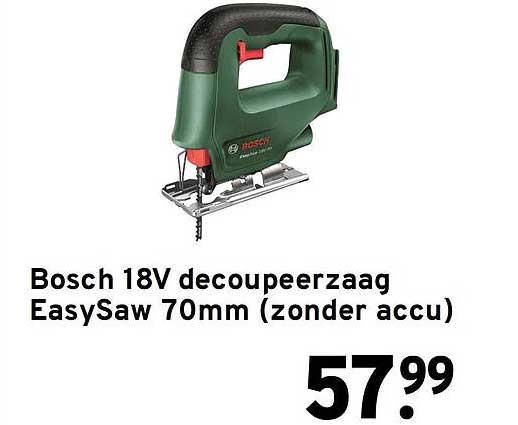 Bosch 18V decoupeerzaag EasySaw 70mm (zonder accu)