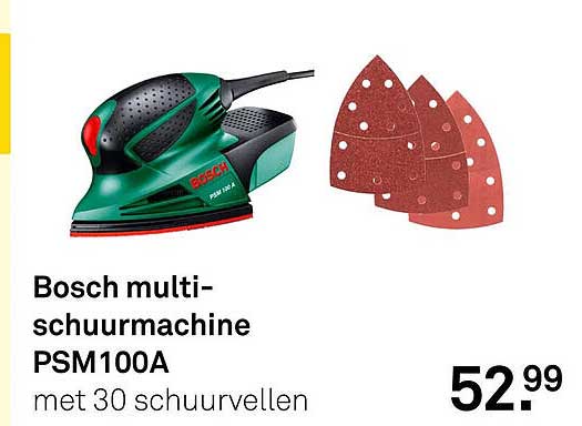 Bosch multi-schuurmachine PSM100A met 30 schuurvellen