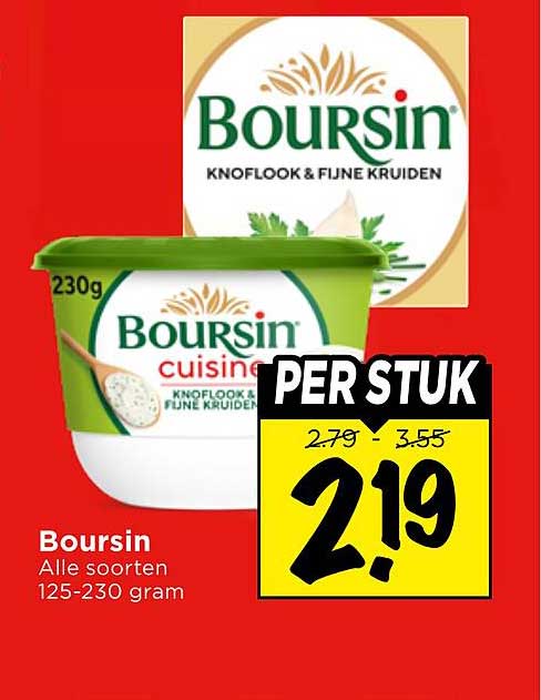 Boursin Alle soorten 125-230 gram PER STUK