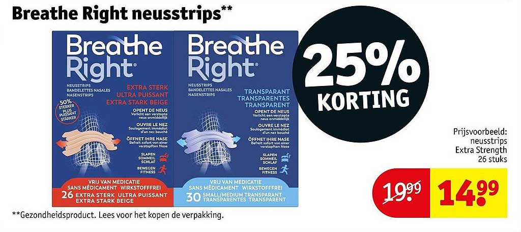 Breathe Right neustrips** 25% korting