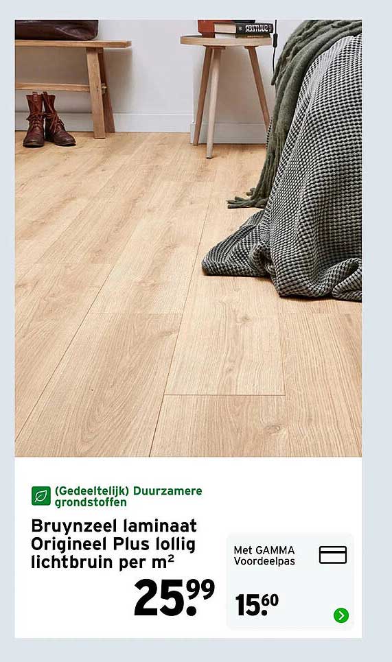 Bruynzeel laminaat Origineel Plus lollig lichtbruin per m²