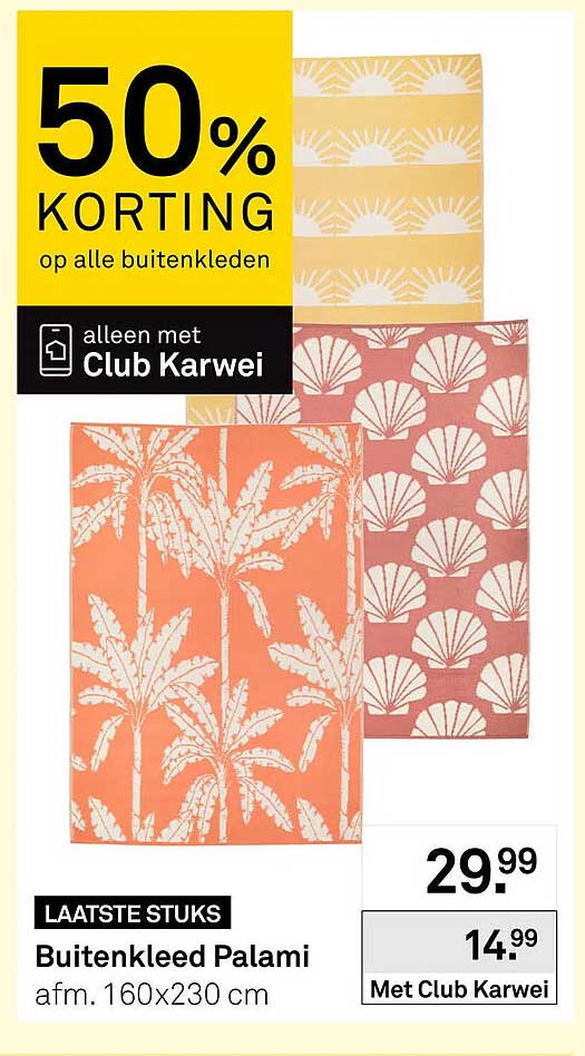 Buitenkleed Palami afm. 160x230 cm 50% KORTING op alle buitenkleden alleen met Club Karwei