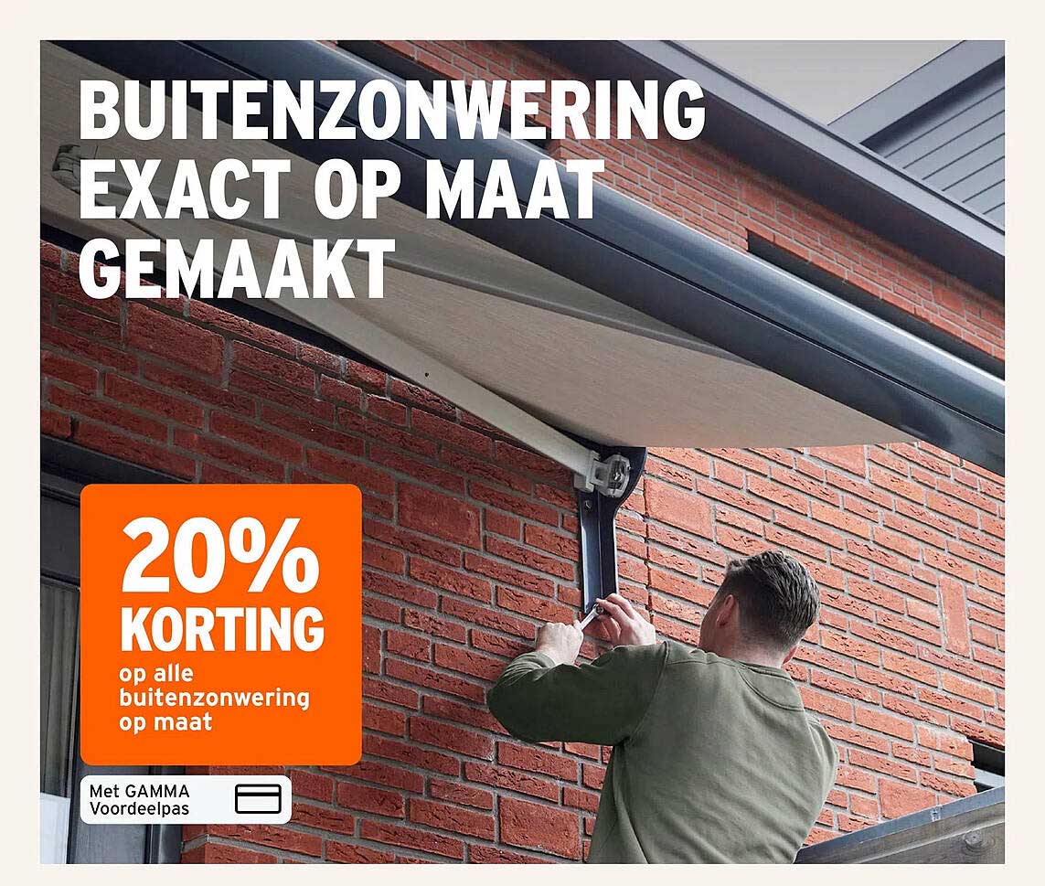 BUITENZONWERING EXACT OP MAAT GEMAAKT 20% KORTING