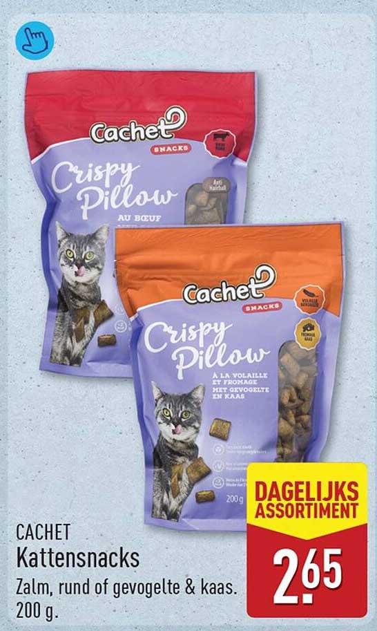 CACHET Kattensnacks Zalm, rund of gevogelte & kaas. 200 g. DAGELIJKS ASSORTIMENT