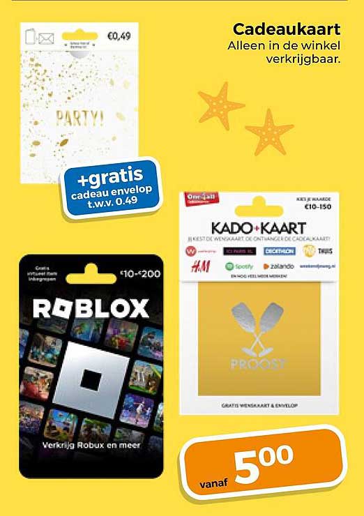 Cadeaukaart Alleen in de winkel verkrijgbaar. +gratis cadeau envelop t.w.v. 0,49