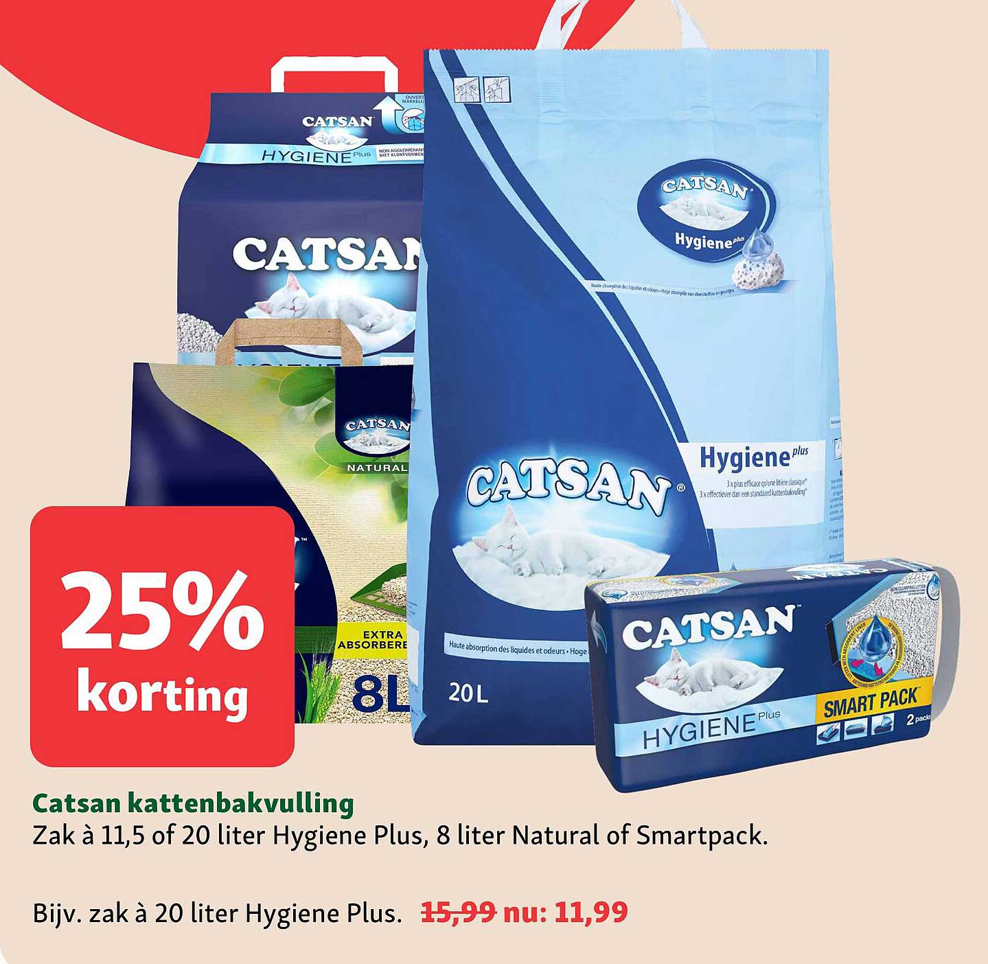 Catsan kattenbakvulling 25% korting