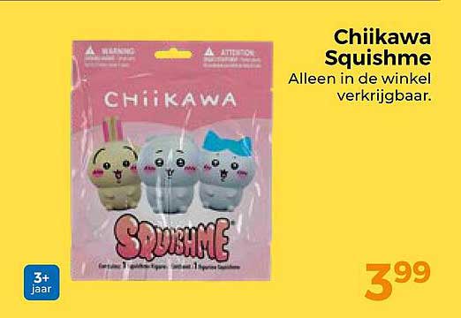 Chiikawa Squishme Alleen in de winkel verkrijgbaar.