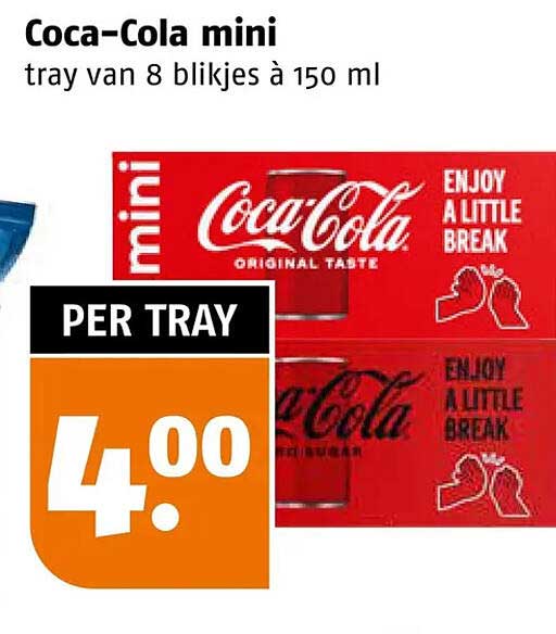 Coca-Cola mini tray van 8 blikjes à 150 ml