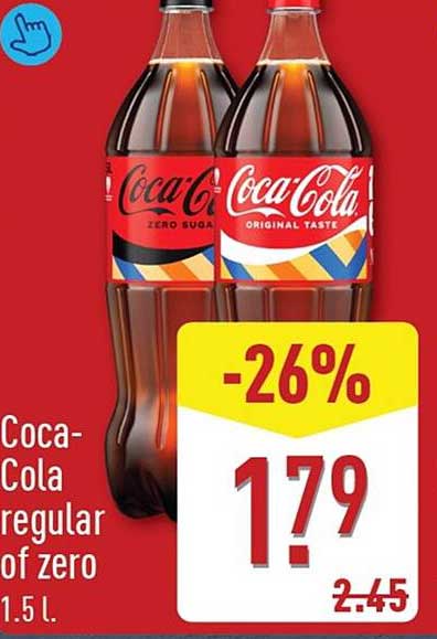 Coca-Cola regular of zero 1.5 l. -26%