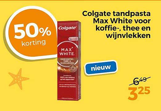 Colgate tandpasta Max White voor koffie-, thee en wijnvlekken