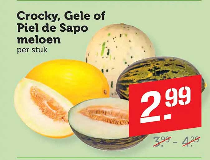 Crocky, Gele of Piel de Sapo meloen per stuk