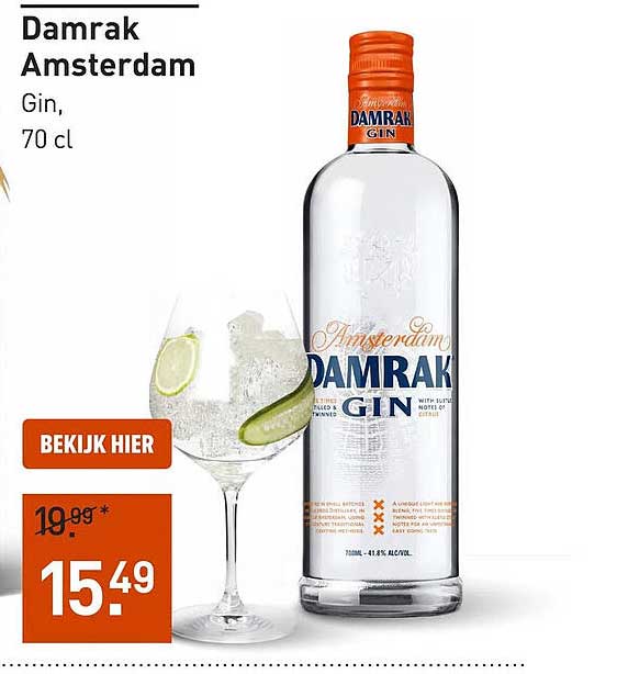 Damrak Amsterdam Gin, 70 cl