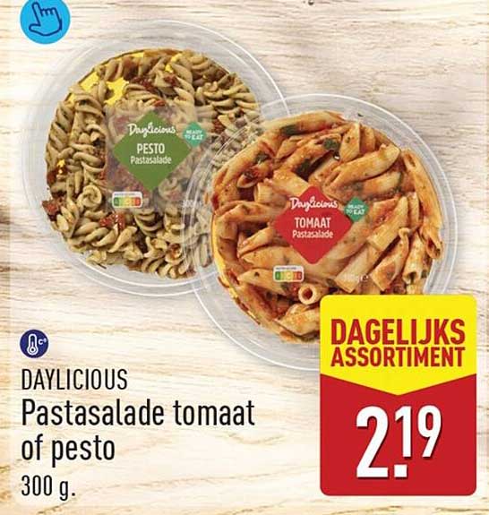 DAYLICIOUS Pastasalade tomaat of pesto 300 g.