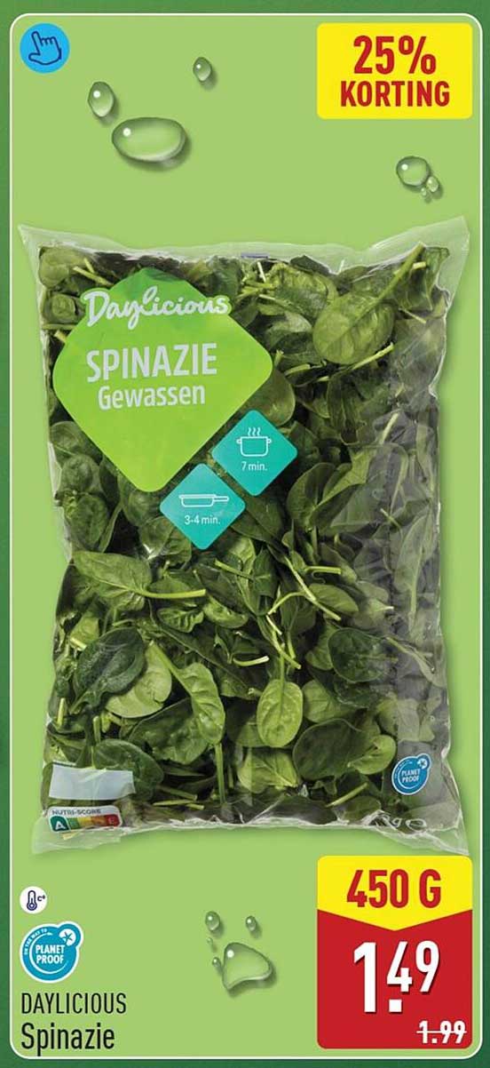 DAYLICIOUS Spinazie gewassen
