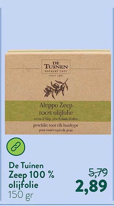 De Tuinen Zeep 100 % olijfolie 150 gr