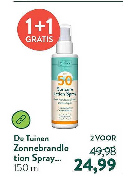 De Tuinen Zonnebrandlotion Spray... 1+1 GRATIS