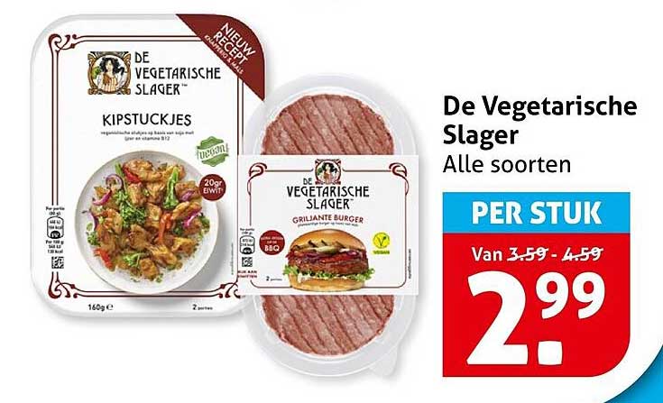 De Vegetarische Slager Alle soorten PER STUK