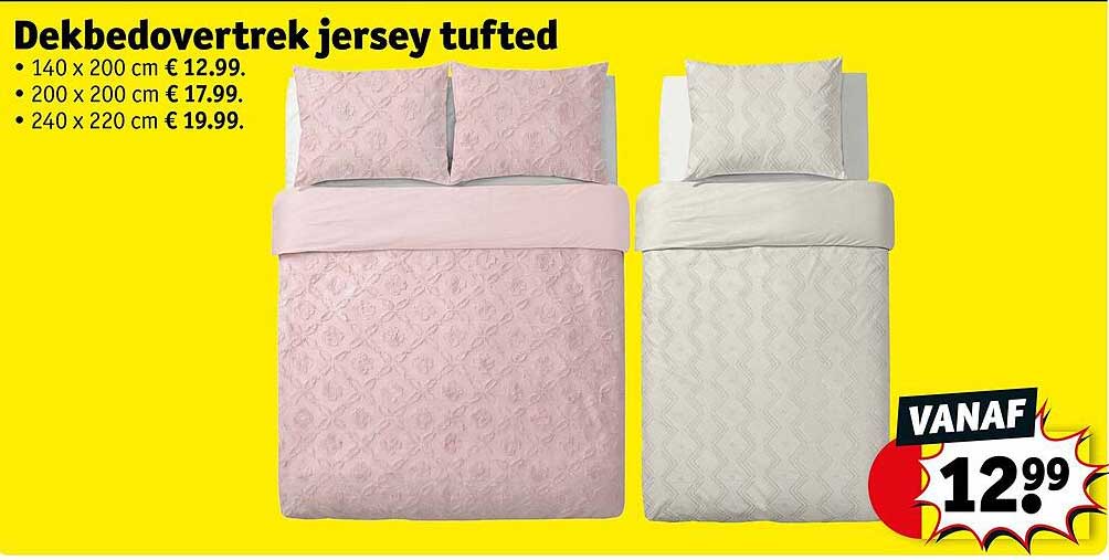 Dekbedovertrek jersey tufted