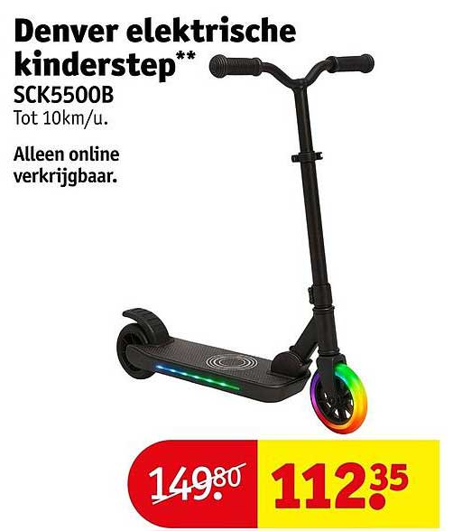 Denver elektrische kinderstep* SCK5500B Tot 10km/u. Alleen online verkrijgbaar.