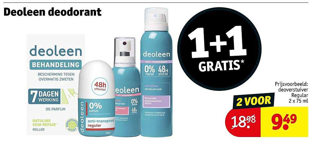 Deoleen deodorant 1+1 gratis