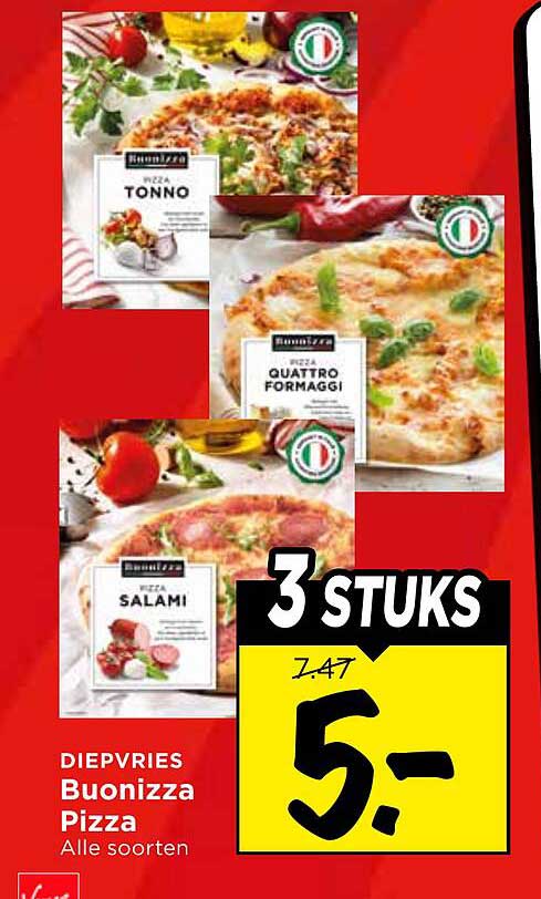 Diepvries Buonizza Pizza Alle soorten 3 stuks