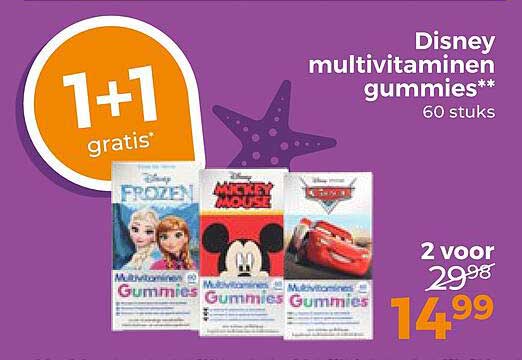 Disney multivitaminen gummies** 60 stuks 1+1 gratis