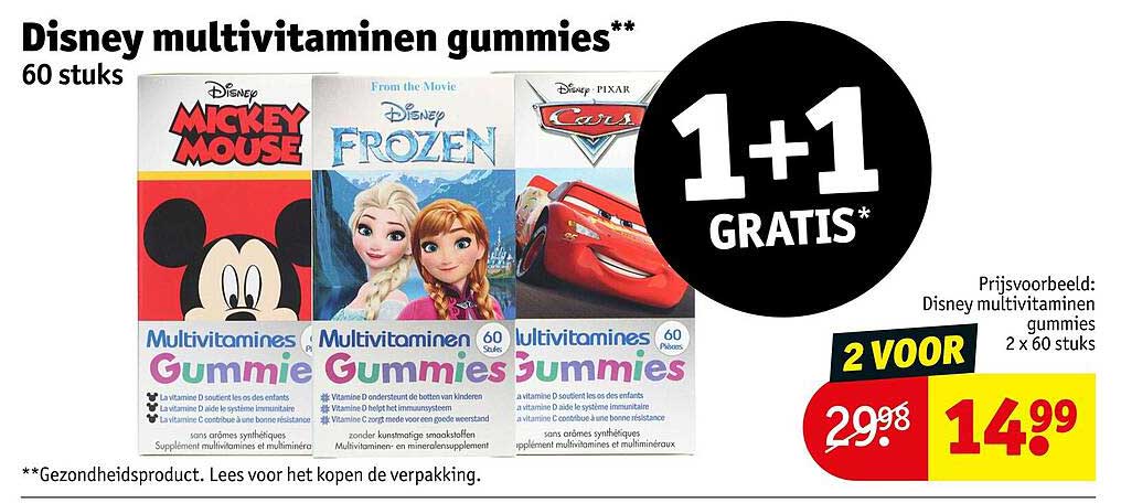 Disney multivitaminen gummies** 60 stuks 1+1 gratis*