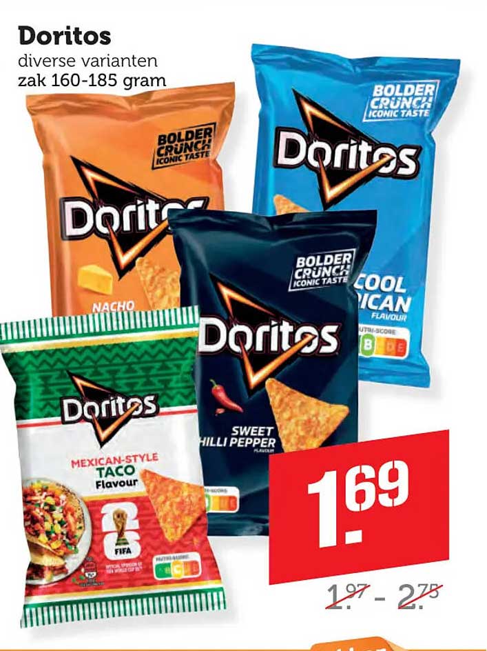 Doritos diverse varianten zak 160-185 gram