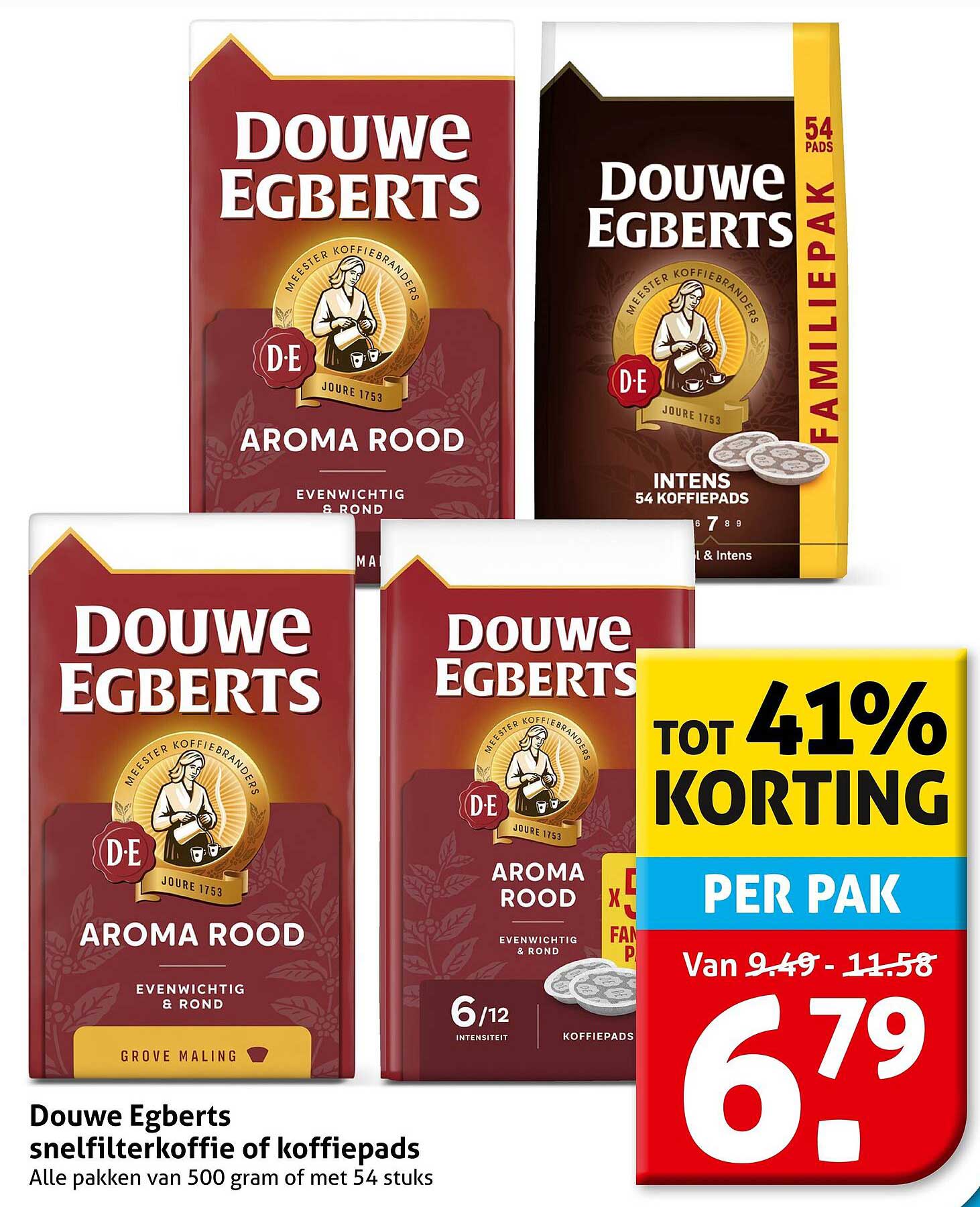 Douwe Egberts snelfilterkoffie of koffiepads