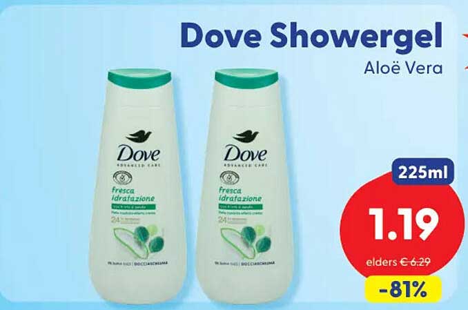 Dove Showergel Aloë Vera 225ml