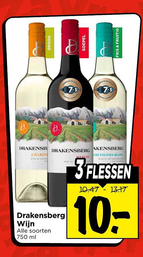 Drakensberg Wijn Alle soorten 750 ml 3 flessen