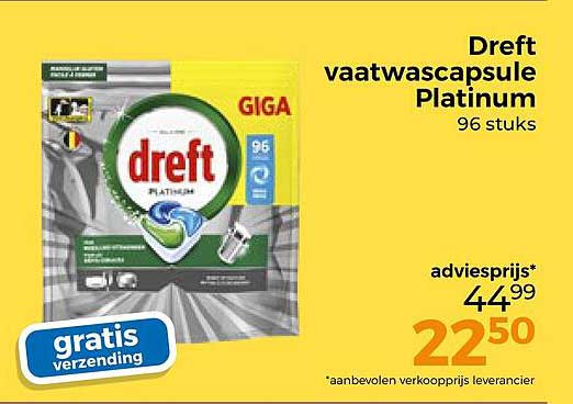 Dreft vaatwascapsule Platinum 96 stuks