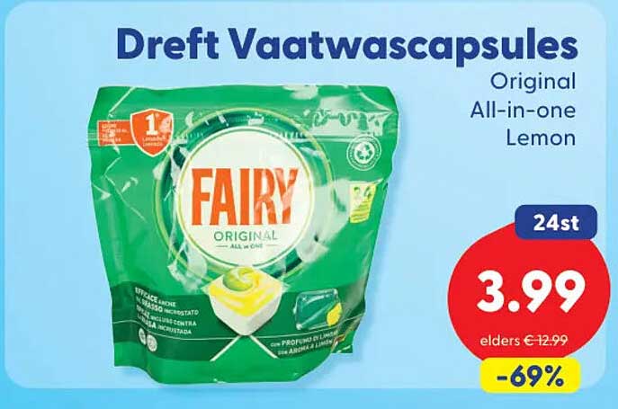 Dreft Vaatwascapsules Original All-in-one Lemon 24st