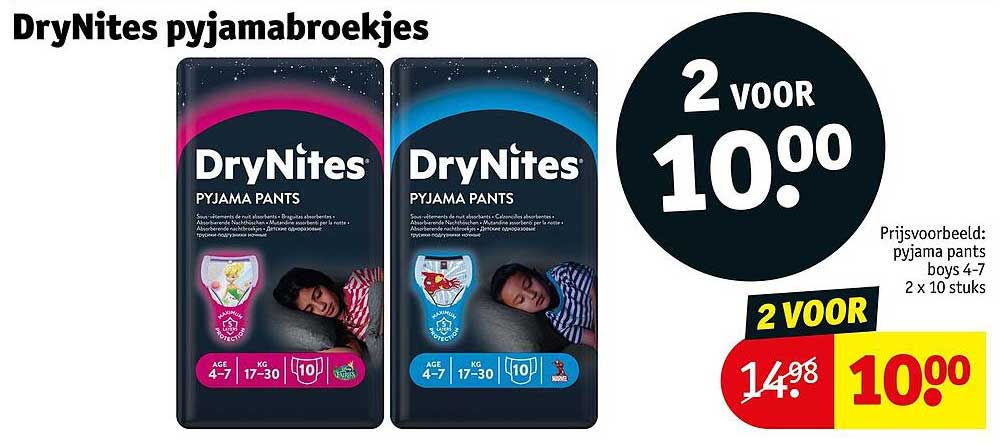 DryNites pyjamabroekjes 2 voor 10.00