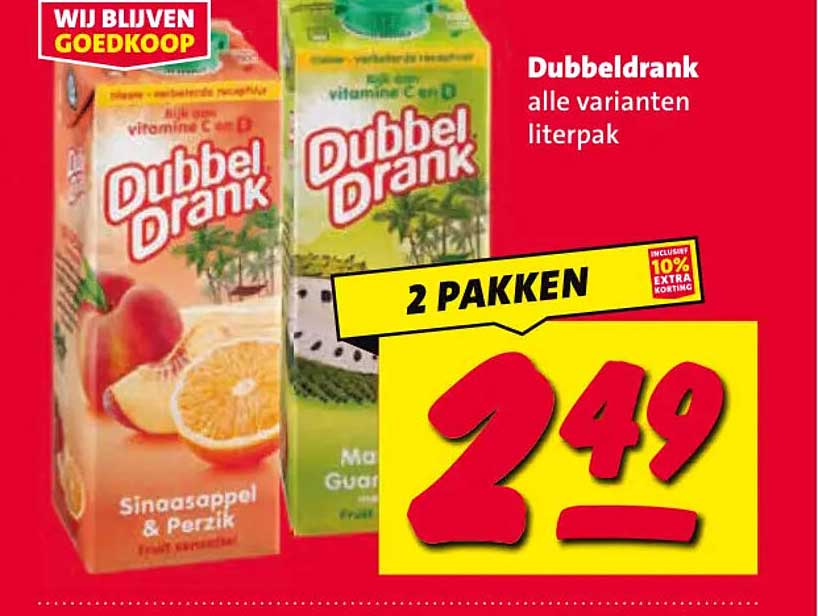 Dubbeldrank alle varianten literpak 2 pakken