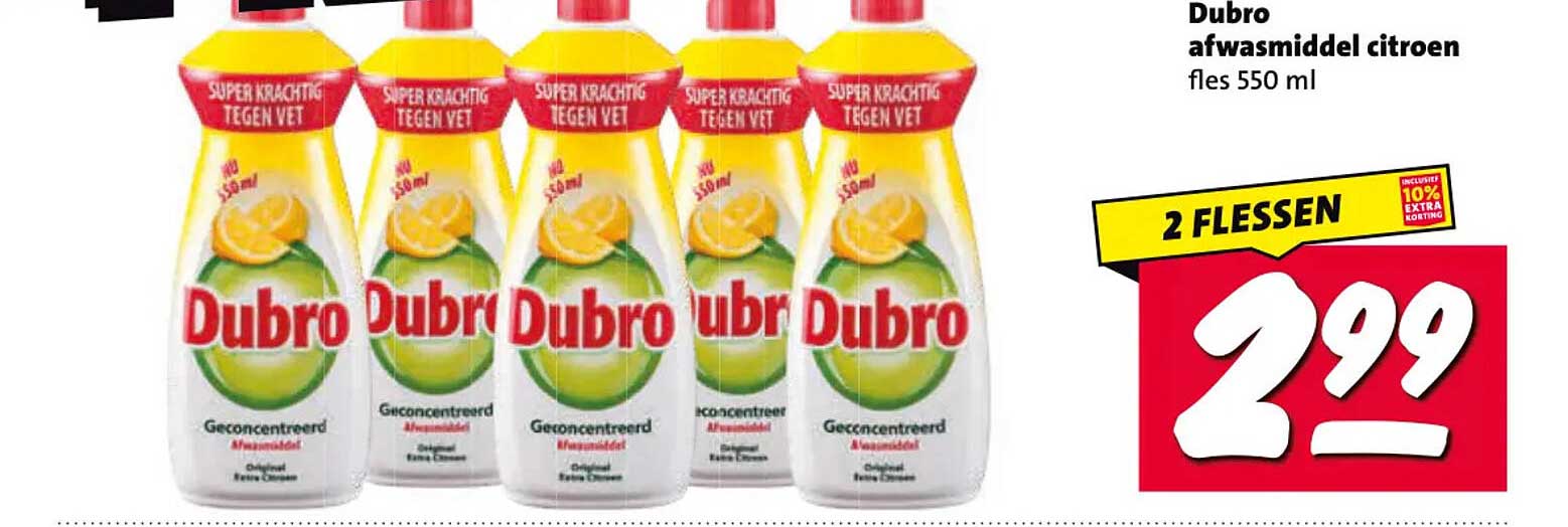 Dubro afwasmiddel citroen fles 550 ml 2 FLESSEN