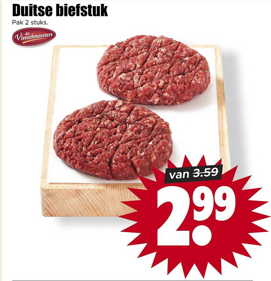 Duitse biefstuk Pak 2 stuks.