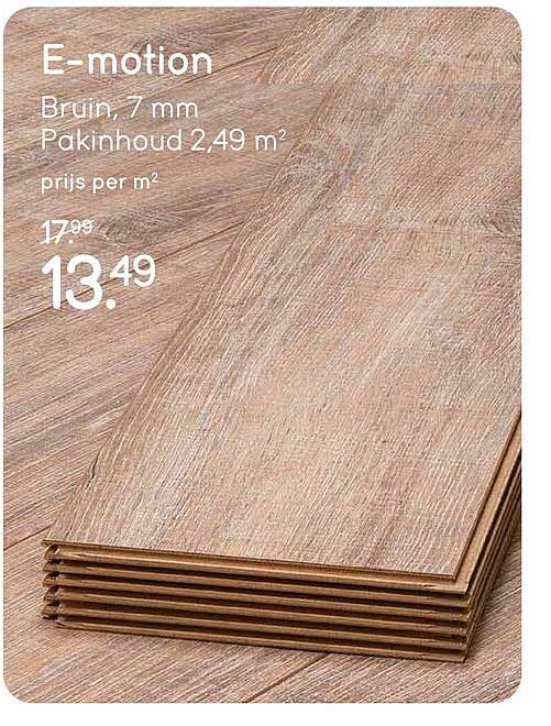 E-motion Bruin, 7 mm Pakhoud 2,49 m² prijs per m²