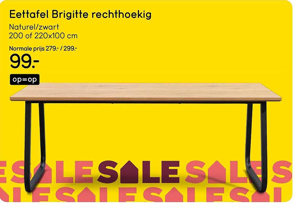 Eettafel Brigitte rechthoekig