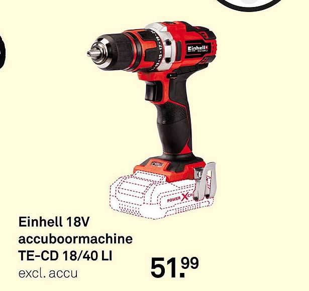 Einhell 18V accuboormachine TE-CD 18/40 LI excl. accu
