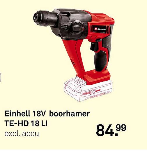 Einhell 18V boorhamer TE-HD 18 LI excl. accu