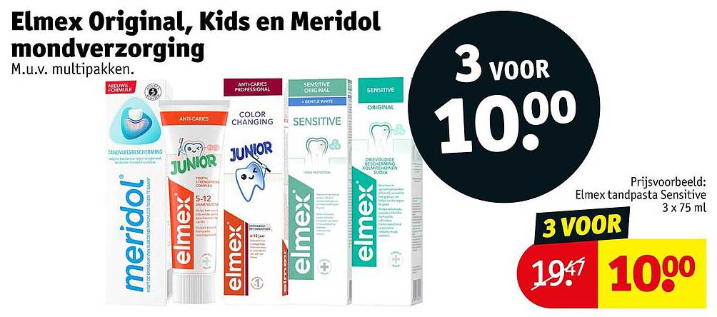 Elmex Original, Kids en Meridol mondverzorging