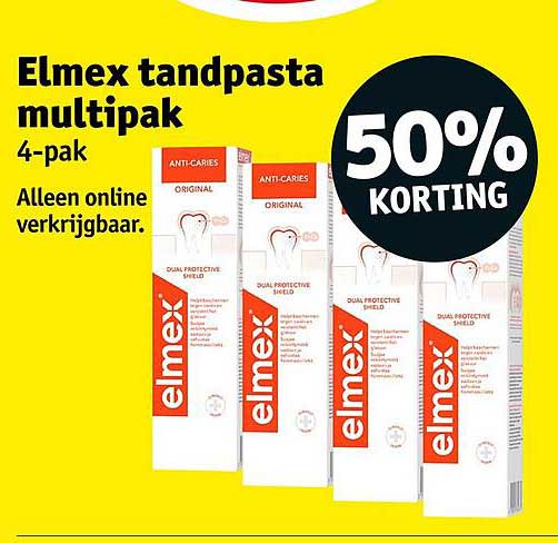 Elmex tandpasta multipak 4-pak 50% KORTING