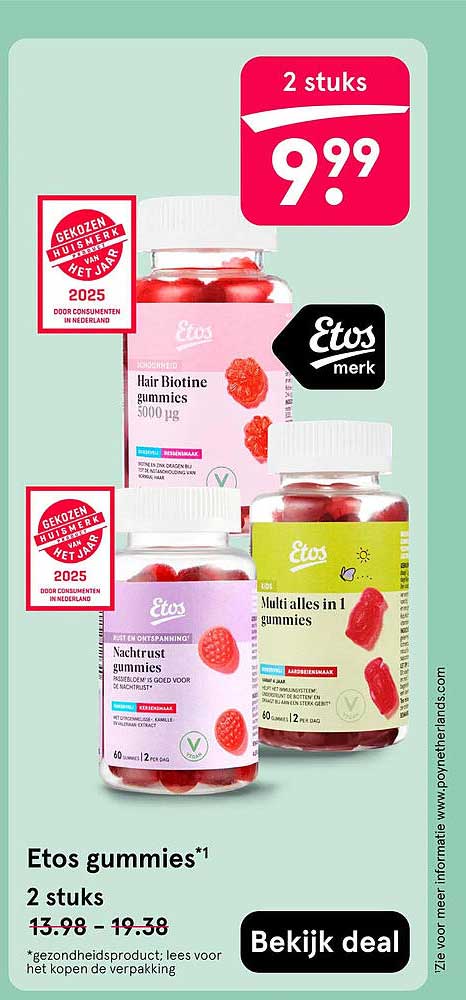 Etos gummies*1 2 stuks