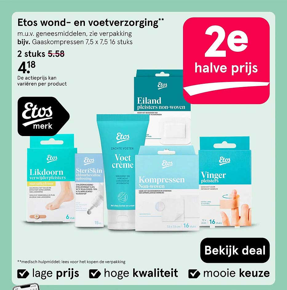 Etos wond- en voetverzorging 2e halve prijs