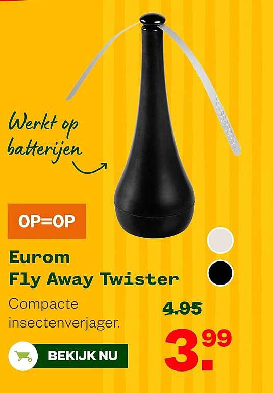 Eurom Fly Away Twister Compacte insectenverjager. OP=OP