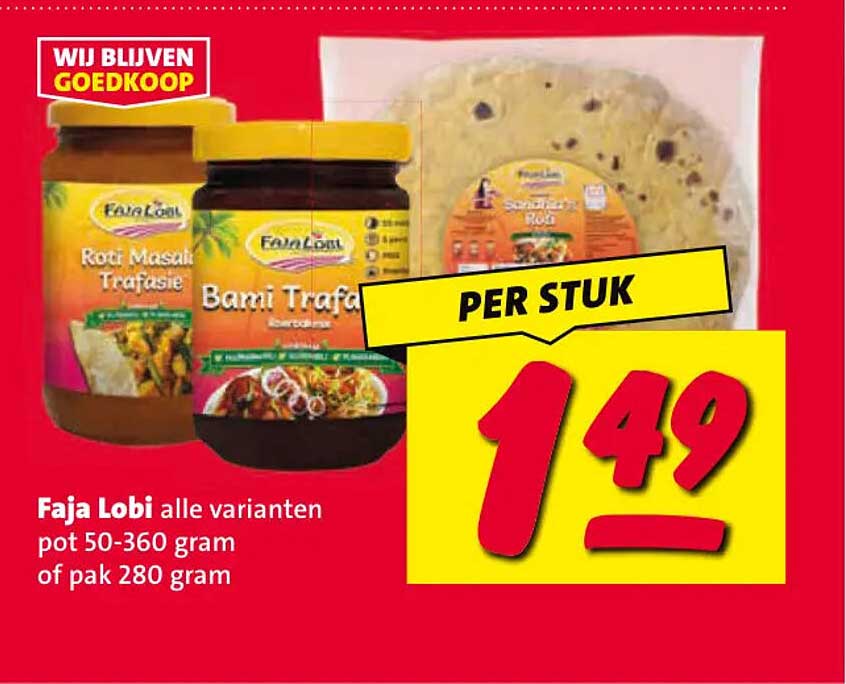 Faja Lobi alle varianten pot 50-360 gram of pak 280 gram PER STUK