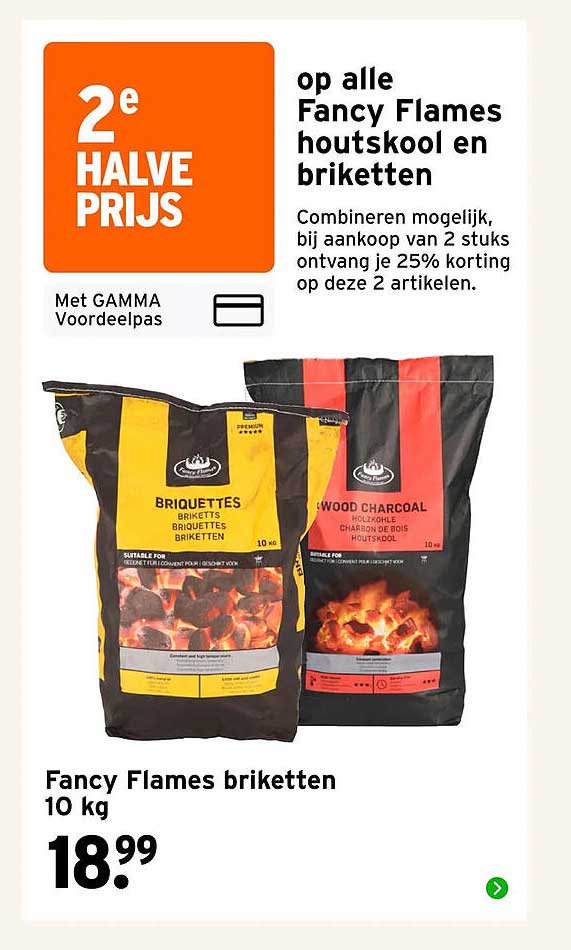 Fancy Flames briketten 10 kg 2e halve prijs